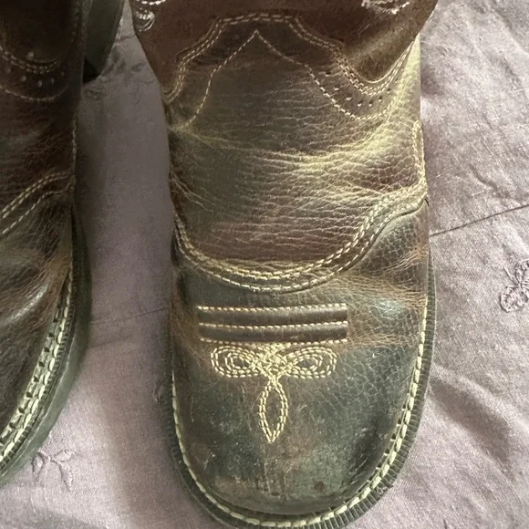 Ariat Fatbaby Brown Leather Cowboy Boots - Picture 2 of 6